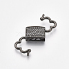 Brass Micro Pave Cubic Zirconia Clasps ZIRC-S061-136-3