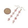 Topaz Jade/Cherry Quartz Glass/Blue Spot Jasper/Flower Amazonite Dangle Earrings EJEW-JE06062-3