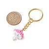 Glass Seed Beads Mushroom Keychain KEYC-MZ00021-05-3