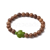 Wood Stretch Bracelets BJEW-JB11095-04-3