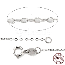 Rhodium Plated 925 Sterling Silver Cable Chains Necklace for Women STER-I021-05P