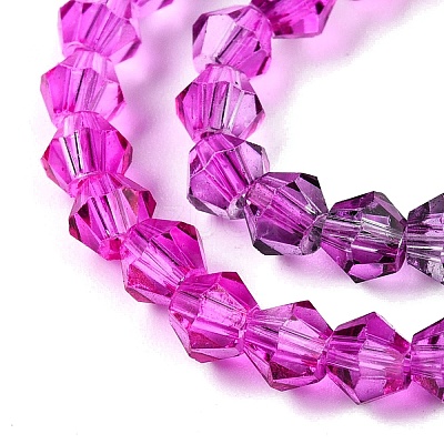 Gradient Color Baking Paint Glass Bead Strands LS-DGLA-A039-T4mm-A09-1