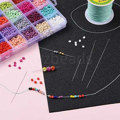 Iron Collapsible Big Eye Beading Needles ES001Y-S-100mm-01-1