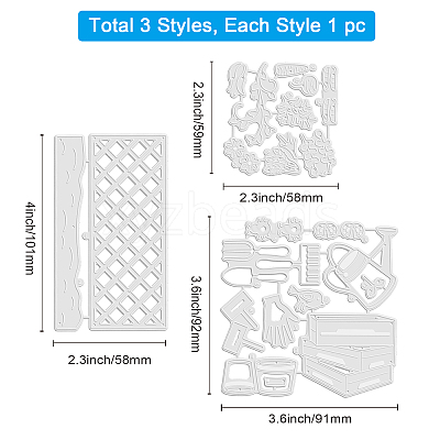 3Pcs 3 Styles Carbon Steel Cutting Dies Stencils DIY-WH0309-546-1