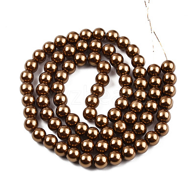 Baking Paint Glass Pearl Round Bead Strands HY-Q003-10mm-30-1