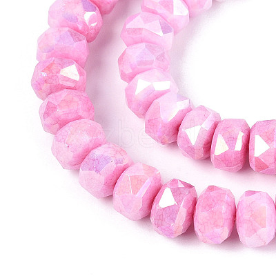Anti-Tarnish Electroplate Glass Beads Strands GLAA-T025-8mm-11F-1
