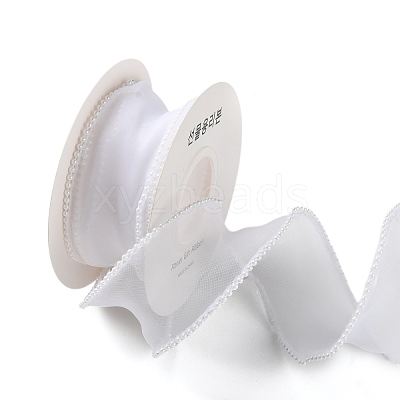 5 Yards ABS Pearl Edged Mesh Ribbon for Bowknot Making OCOR-B004-01A-07-1