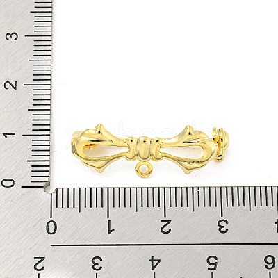 Bowknot Rack Plating Brass Brooches Findings KK-H738-35G-1