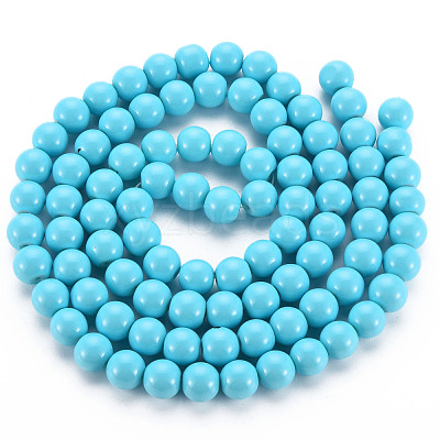 Painted Glass Bead Strands DGLA-S071-8mm-43-1
