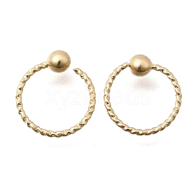 Brass Ball Captive Bead Nose Ring AJEW-G075-01G-01-1