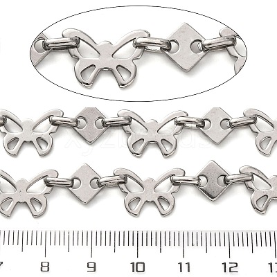 304 Stainless Steel Butterfly Link Chains CHS-S012-10P-1