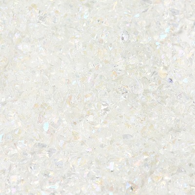 Transparent Electroplate Crushed Glass Craft GLAA-F123-02-1