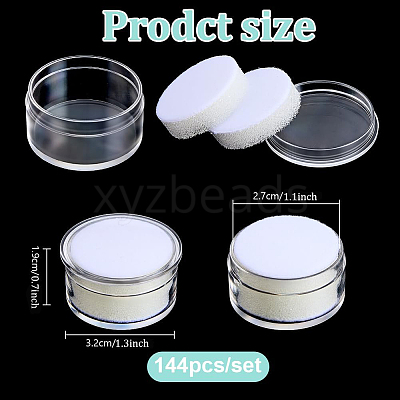 144Pcs Round Transparent Plastic Loose Diamond Packing Small Boxes Sets CON-WH0095-198B-1