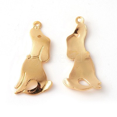 Brass Puppy Pendants X-KK-F772-04G-1