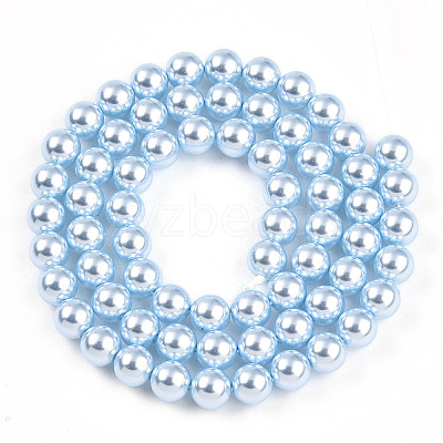 Baking Paint Pearlized Glass Pearl Bead Strands HY-N002-6mm-A05-1