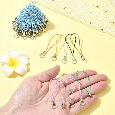 100Pcs Polyester Cord Mobile Straps MOBA-FS0001-02H-1