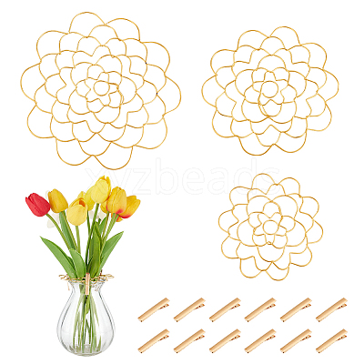 3Pcs 201 Stainless Steel Flower Arrangement Insert Lids DIY-UN0005-92G-1