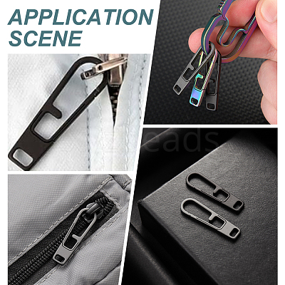Titanium Alloy Zipper Pull Tabs PALLOY-WH0048-33B-1