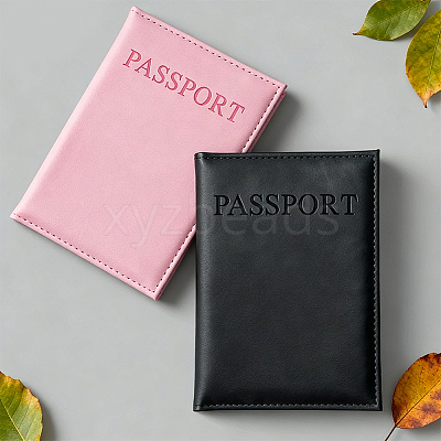2Pcs 2 Colors PU Leather Passport Cover OFST-CL0001-10A-1
