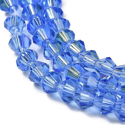 Transparent Electroplate Glass Beads Strands GLAA-F029-3mm-D07-1