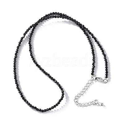Natural Black Spinel Beaded Necklaces NJEW-K114-A-A20-1