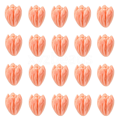 20Pcs Opaque Resin Flower Rose Beads RESI-YW0004-99H-1