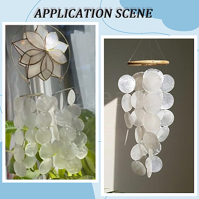 60pcs Flat Round Capiz Shell Pendants SSHEL-SC0001-49-1