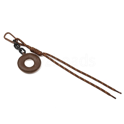 5Pcs Donut PU Leather & Polyester Rope Pendant Decorations HJEW-JM04427-1