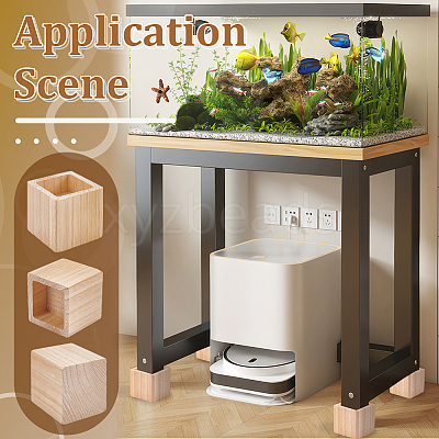 Square Wood Furniture Legs LS-AJEW-WH0661-19A-1