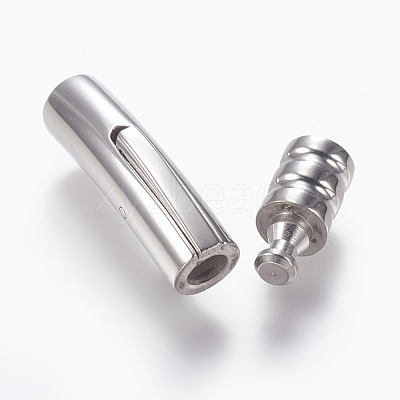 Tarnish Resistant 304 Stainless Steel Bayonet Clasps STAS-O114-050B-P-1
