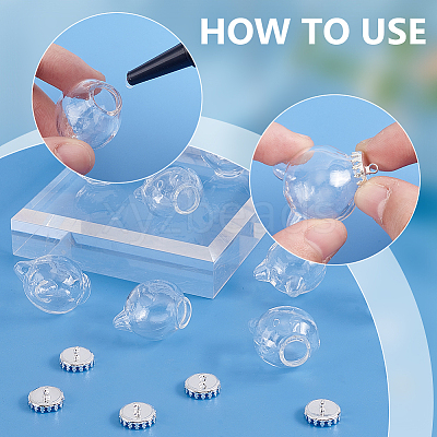 DIY Blank Kitten Wish Bottle Pendant Making Kit DIY-PH0022-28-1