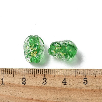 Handmade Foil Lampwork Beads Strands FOIL-Z001-06G-1