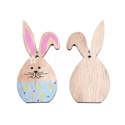 Single-Sided Printed Wood Big Pendants WOOD-N005-89-A04-1