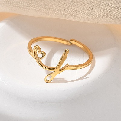 304 Stainless Steel Cuff Rings for Women RJEW-D285-01G-J-1