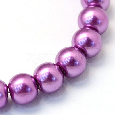 Baking Paint Pearlized Glass Pearl Round Bead Strands HY-Q003-10mm-16-1