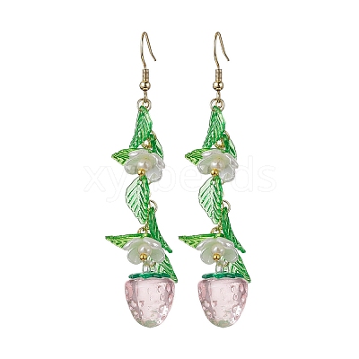 Acrylic 304 Stainless Steel Dangle Earrings EJEW-JE05735-04-1