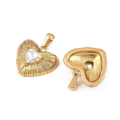 304 Stainless Steel Rhinestone Pendants STAS-P438-32G-1