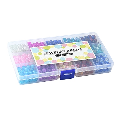 Baking Paint Crackle Glass Beads CCG-X0011-01-8mm-1