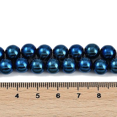 Electroplated Synthetic Magnetic Hematite Beads Strands G-G174-L01-07-1