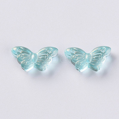 Transparent Spray Painted Glass Beads GLAA-S190-018A-04-1