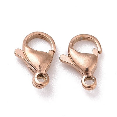 Ion Plating(IP) 304 Stainless Steel Lobster Claw Clasps STAS-H353-C-02RG-1