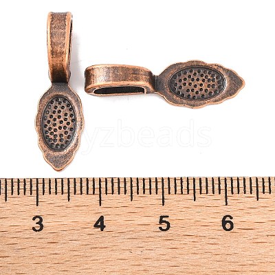 Tibetan Style Alloy Glue-on Flat Pad Bails X-RLF10728Y-NF-1