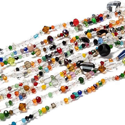 Mixed Electroplate Glass Beads Strands X-EGLA-A003-01-1
