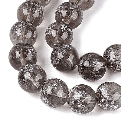 Transparent Half Spray Painted Glass Beads Strands GLAA-Q110-02A-11-1