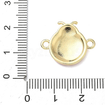 Brass Red and Black Enamel Heart Ladybug Links KK-I379-06G-1