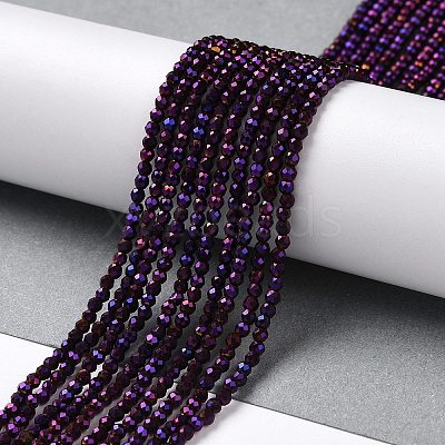 Electroplate Glass Beads Strands GLAA-H021-01A-FP09-1