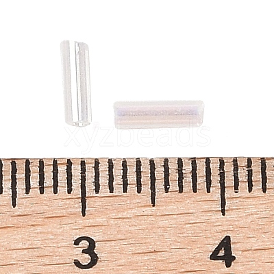 Transparent Colours Rainbow Glass Bugle Beads TSDB6MM161-1