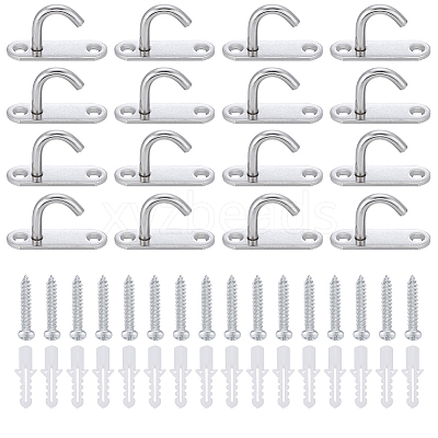16Pcs Stainless Steel Hooks STAS-GO0001-37-1