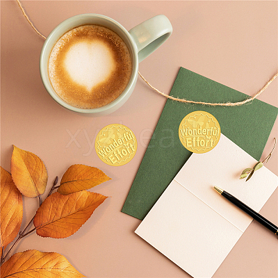 Self Adhesive Gold Foil Embossed Stickers DIY-WH0211-312-1