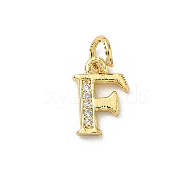 Brass Micro Pave Cubic Zirconia Charms KK-I382-03G-F-1